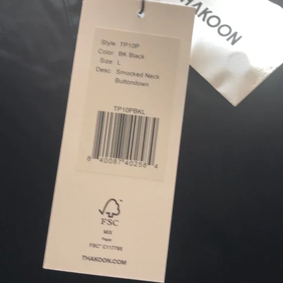 Thakoon Smocked Neck Poplin Blouse size Large New